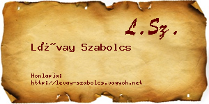 Lévay Szabolcs névjegykártya