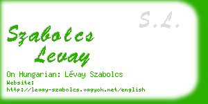 szabolcs levay business card