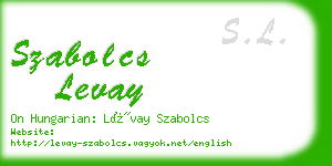 szabolcs levay business card